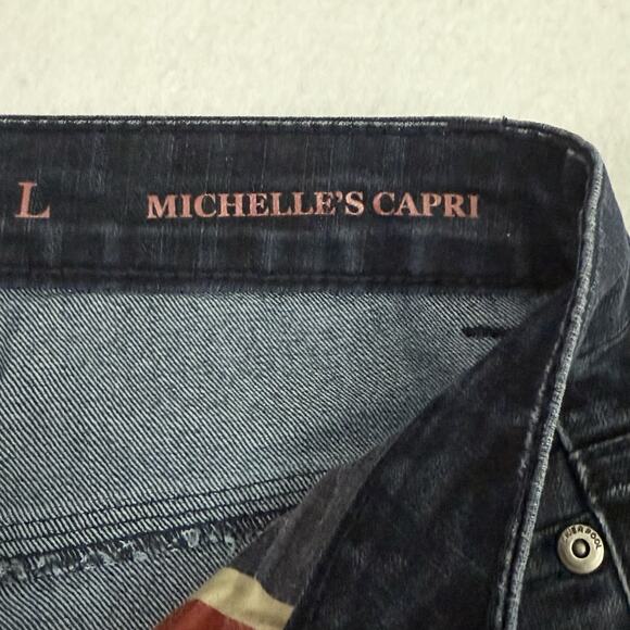 Liverpool Womens Michelles Capri Dark Blue Leopard Print Stretch Denim Size 2 - Picture 3 of 14